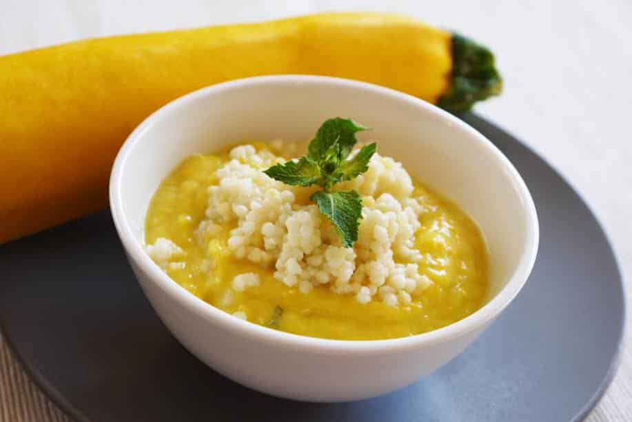Recette bébé : Purée pour bébé aux reflets d’or et ses jolies perles de blé  (à partir de<br /><br />
12 mois)